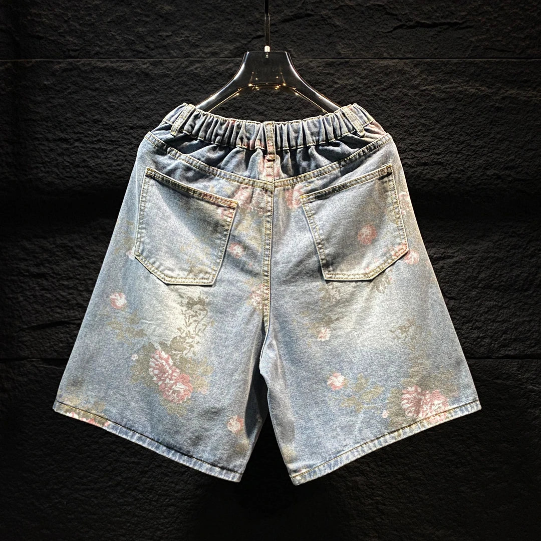 Pink Butterfly Ripped Short