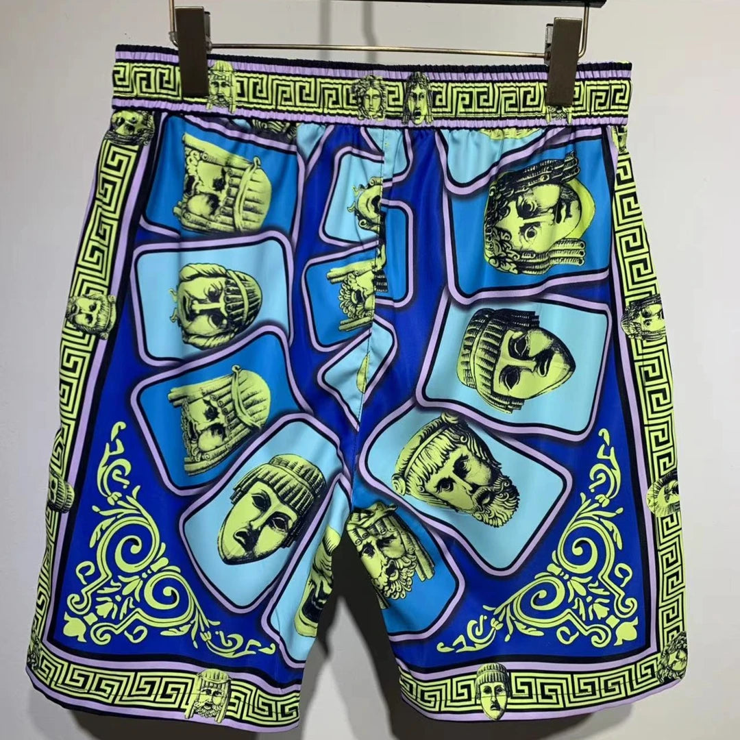 Mannequin Head Wig Print Shorts