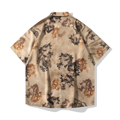 Brown Base Floral Print Shirt