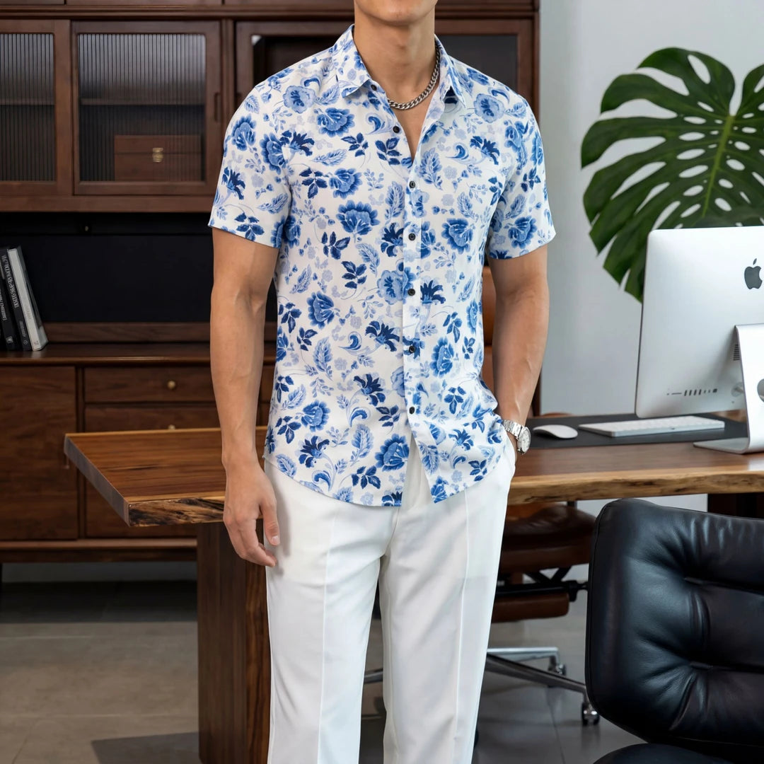 Blue And White Porcelain Style Shirt