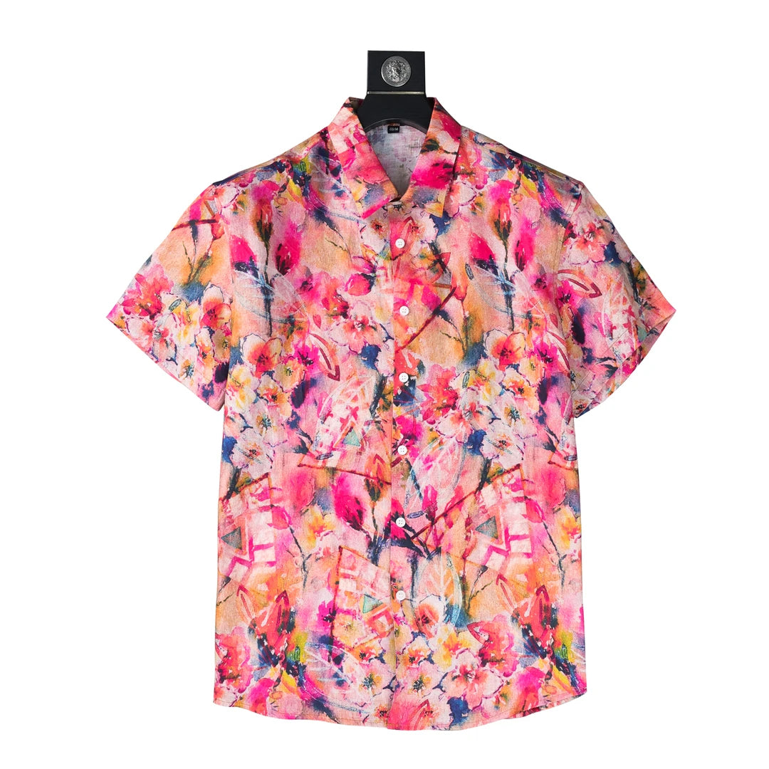 Branch Red Flower Print Shirt