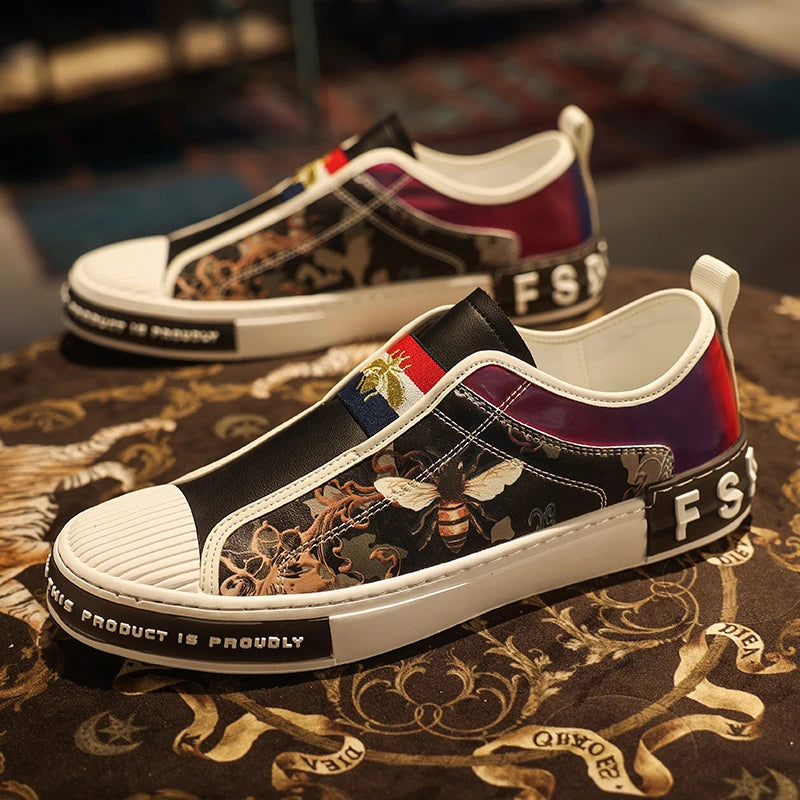 Luxury Bee Accent Casual Sneakers