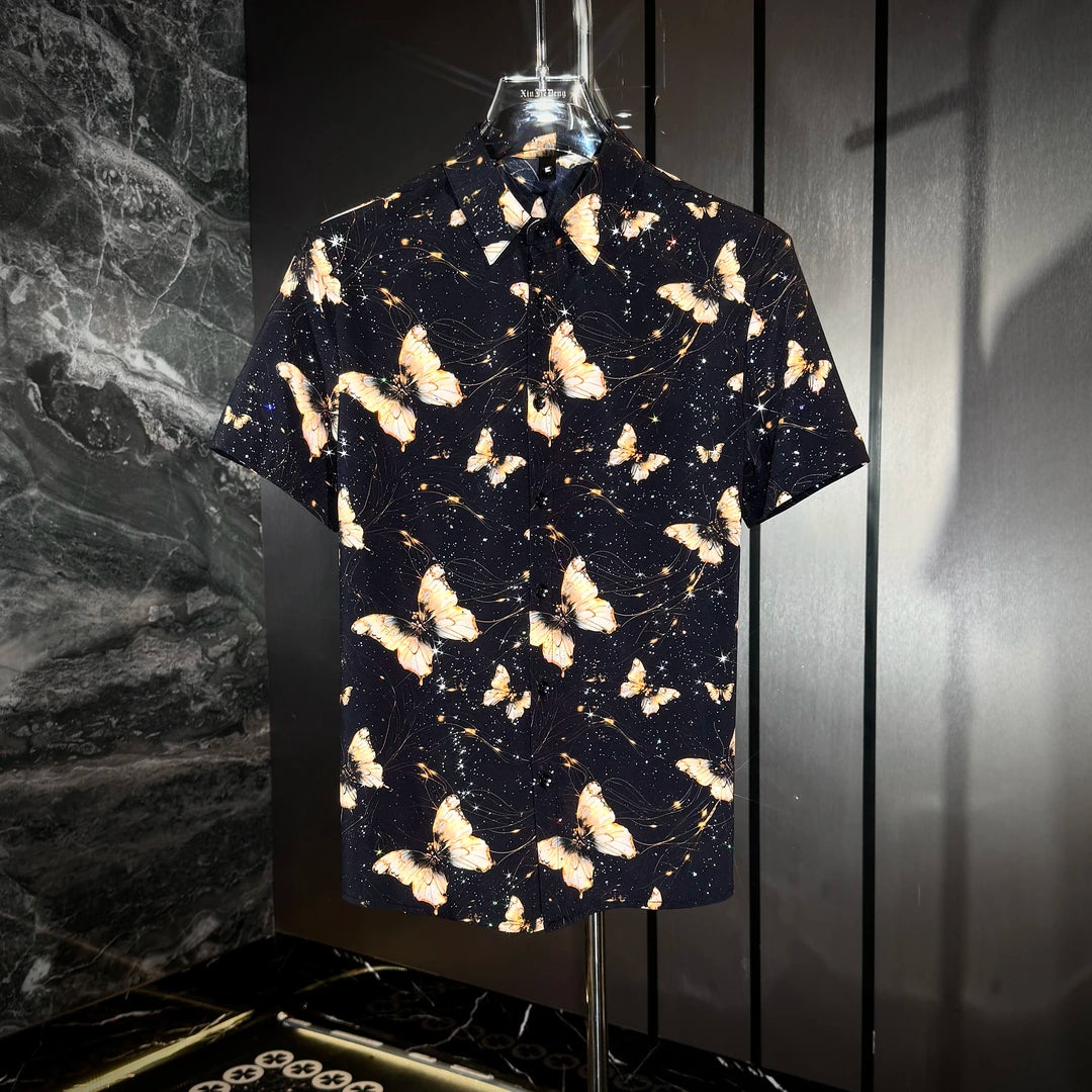 Golden Rhinestone Butterfly Shirt