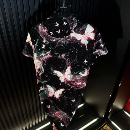 Purple Butterfly Print Shirt