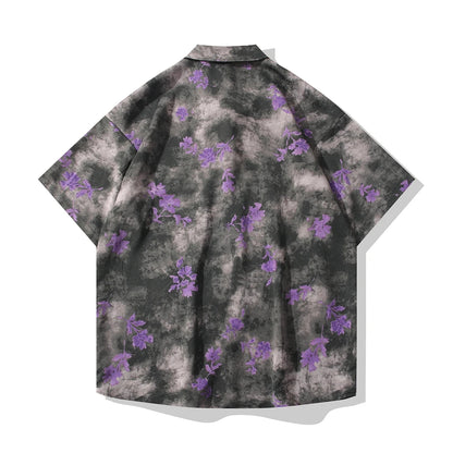 Purple Floral Print Shirt