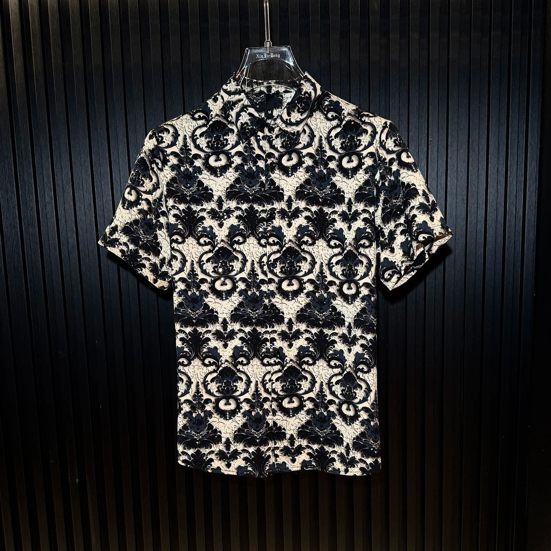 Baroque Ornate Pattern Button-Up