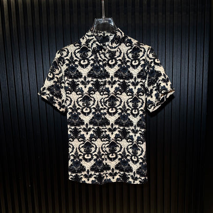 Baroque Ornate Pattern Button-Up