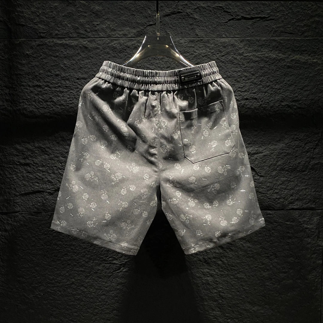 Floral Print Rhinestone Shorts