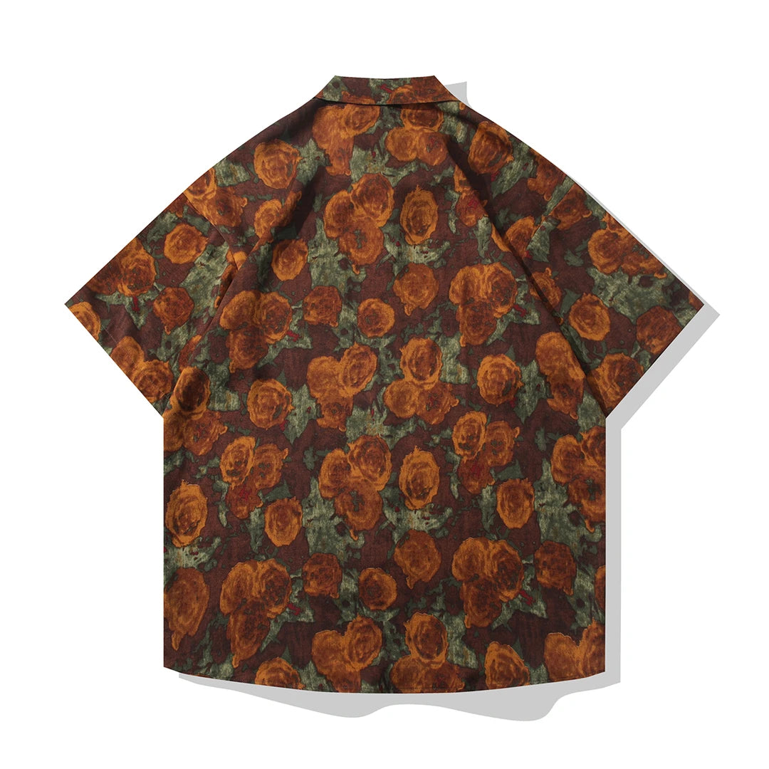 Brown Floral Print Shirt