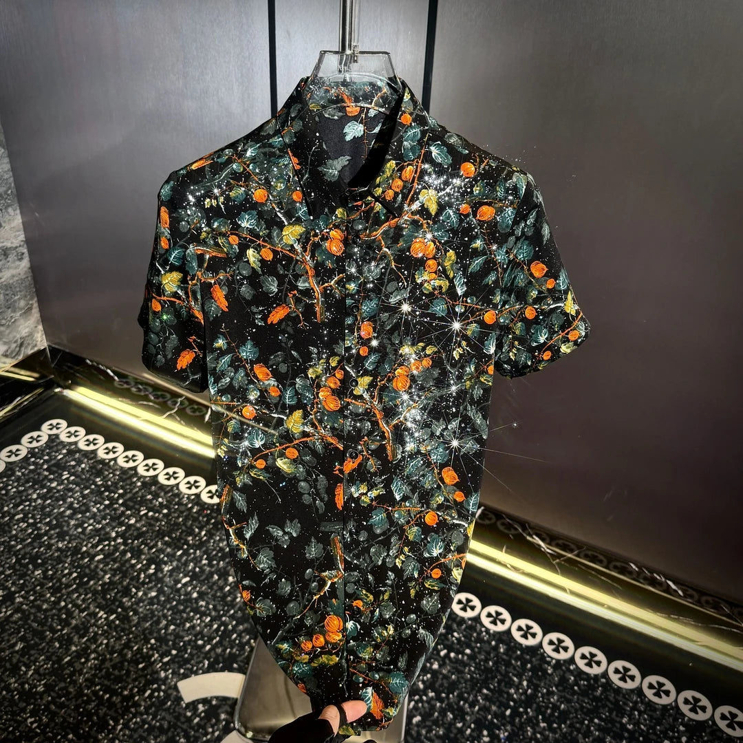 Orange Tree Rhinestone Shirt