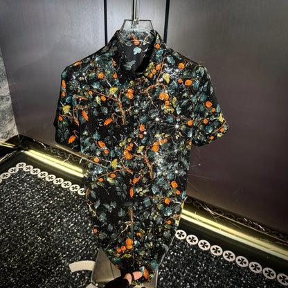 Orange Tree Rhinestone Shirt