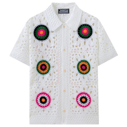 Handwoven Hollow Floral Shirt
