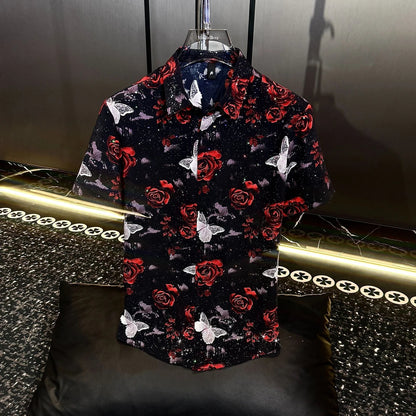 Butterfly & Rose Rhinestone Shirt