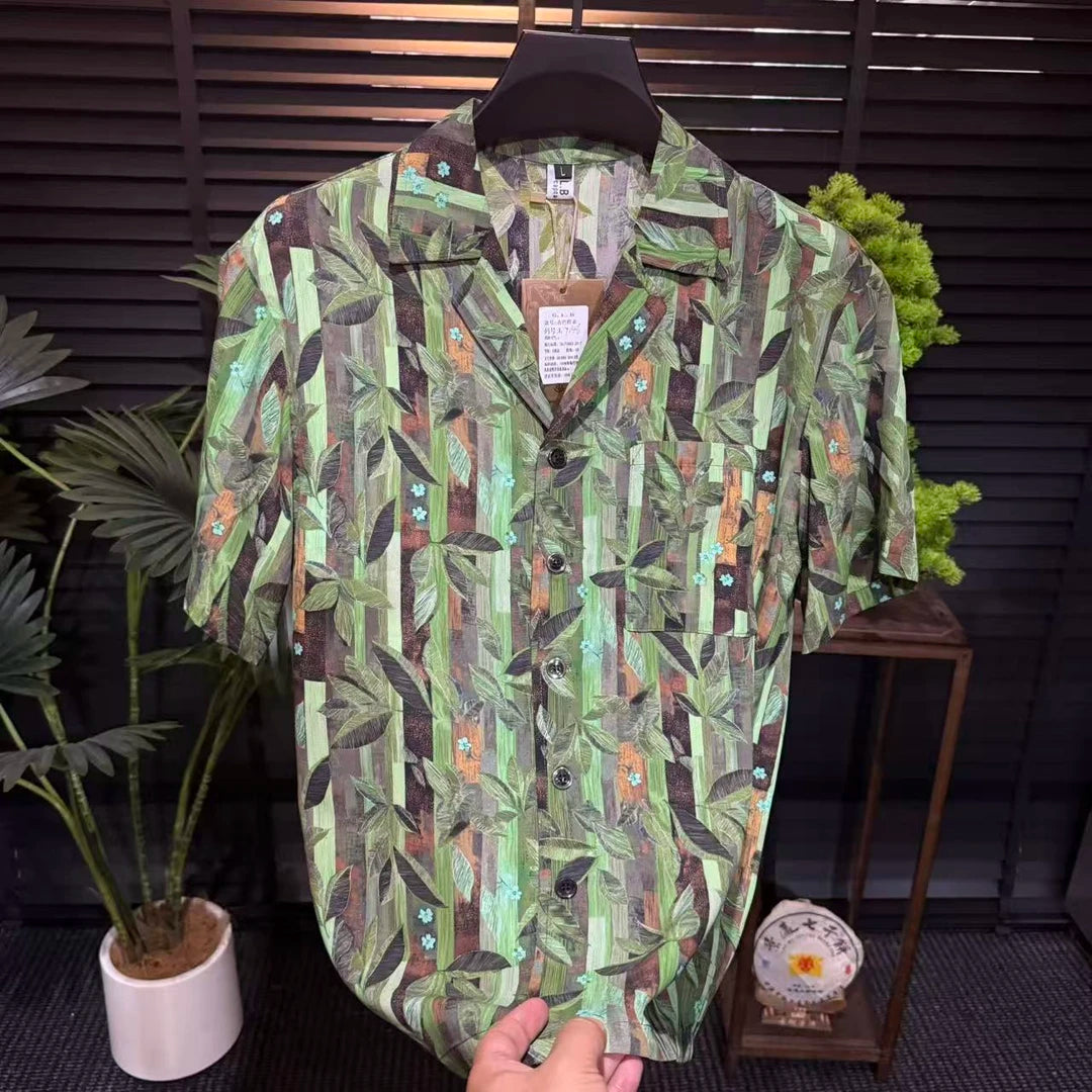 Vintage Leaf Checkered Shirt