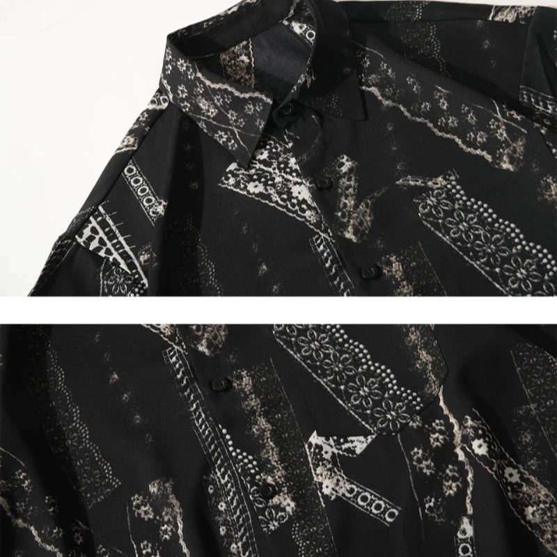Black And White Floral Shirt