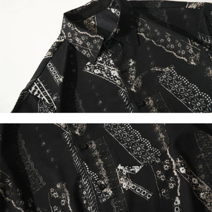 Black And White Floral Shirt