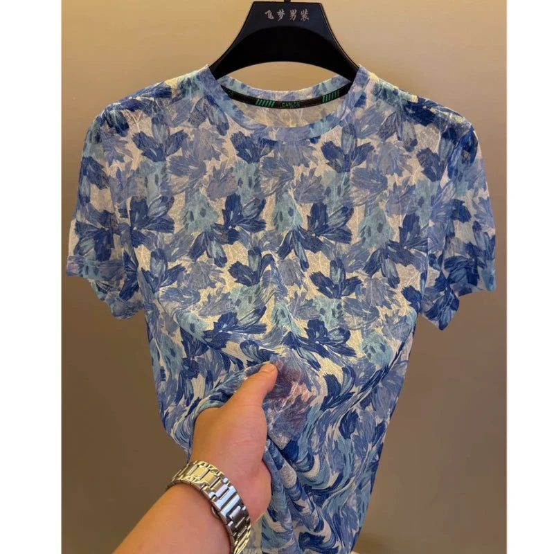 Sheer Breathable Flower T-shirt