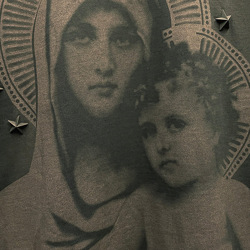 Studded Virgin Mary short-sleeved shirt