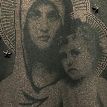 Studded Virgin Mary short-sleeved shirt