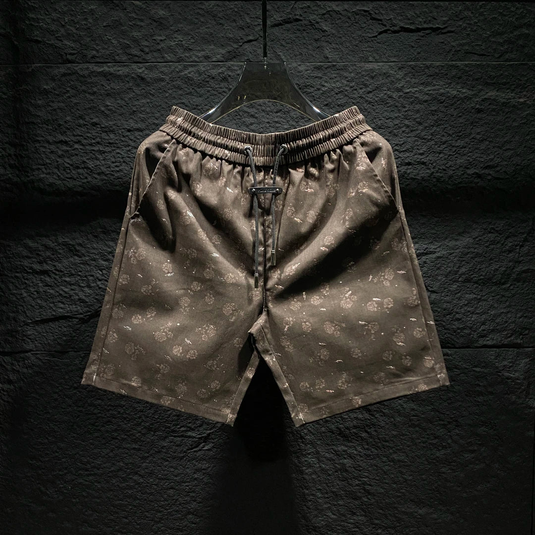 Floral Print Rhinestone Shorts