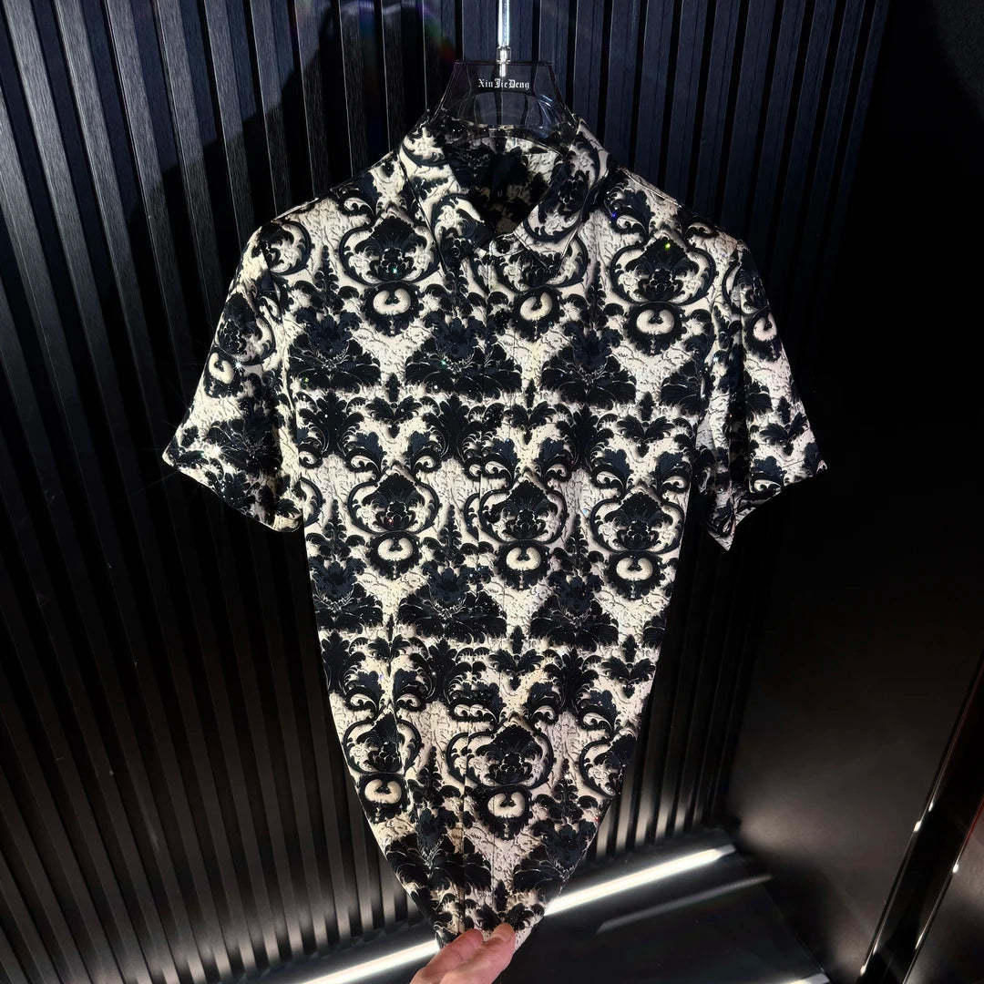 Baroque Ornate Pattern Button-Up
