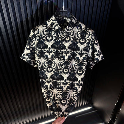 Baroque Ornate Pattern Button-Up