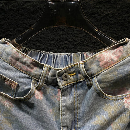 Pink Butterfly Ripped Short