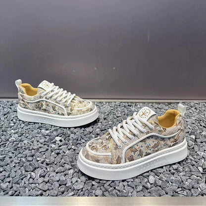 Rhinestone Height Increasing Casual Shoes