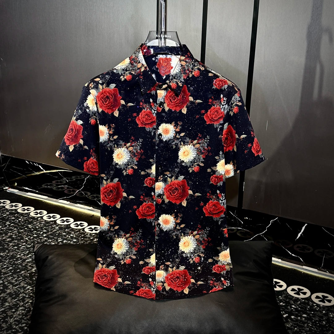 Red White Flower Tee
