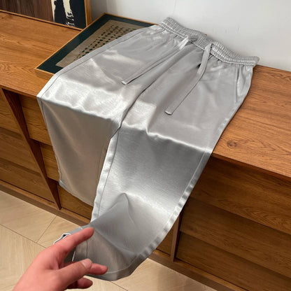 Solid Color High End Acetate Casual Pants