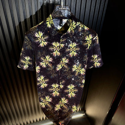 Green Pattern Rhinestone Shirt