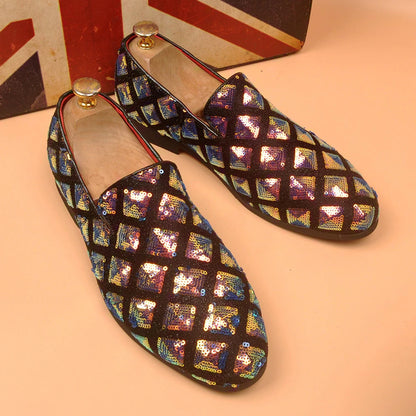 Square Sequin Loafers