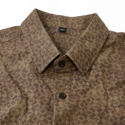 Luxury Brown Square Pattern Shirt
