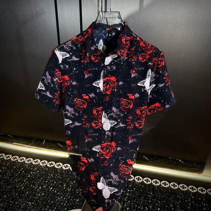 Butterfly & Rose Rhinestone Shirt