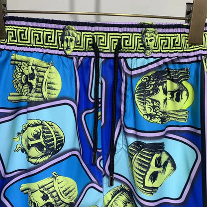 Mannequin Head Wig Print Shorts