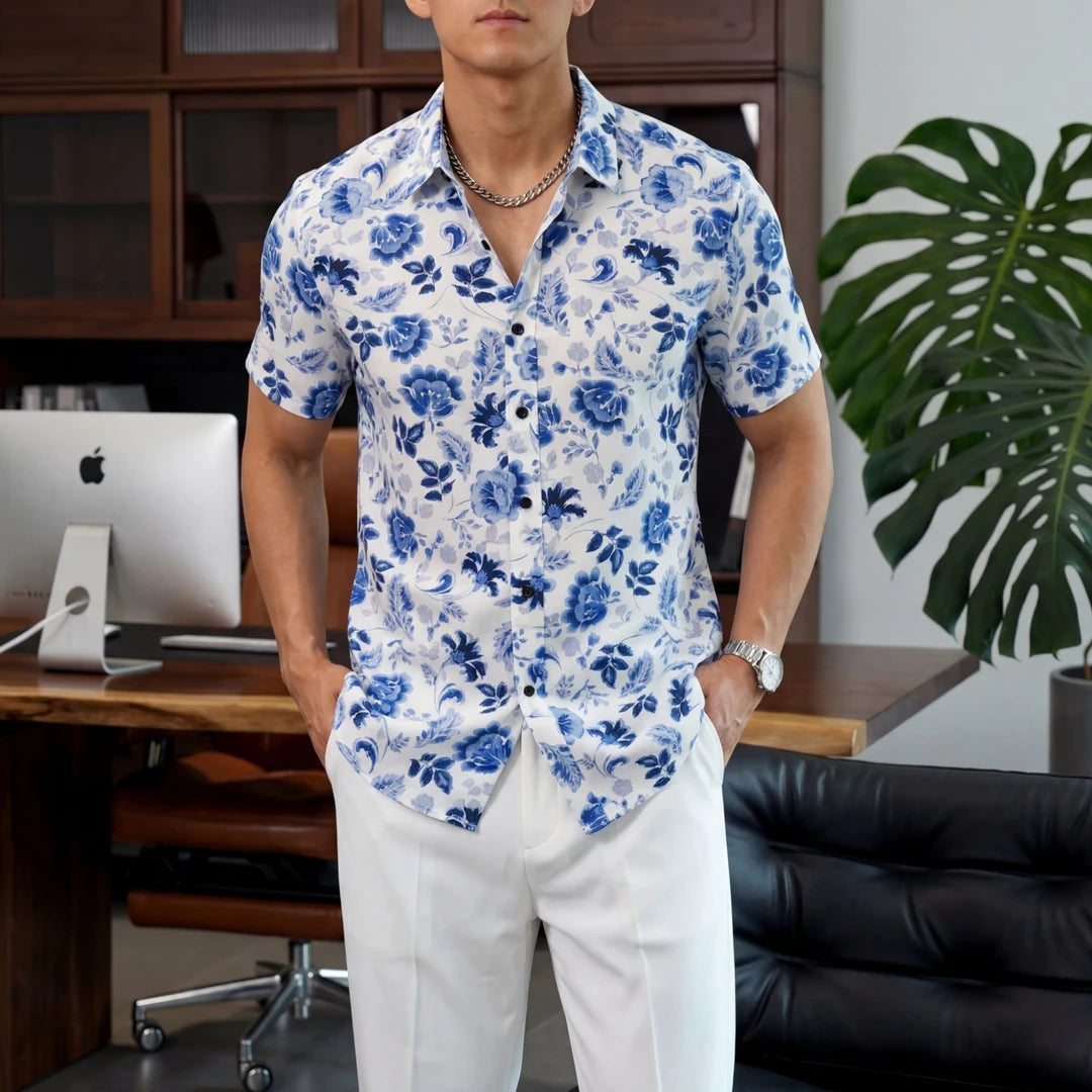 Blue And White Porcelain Style Shirt