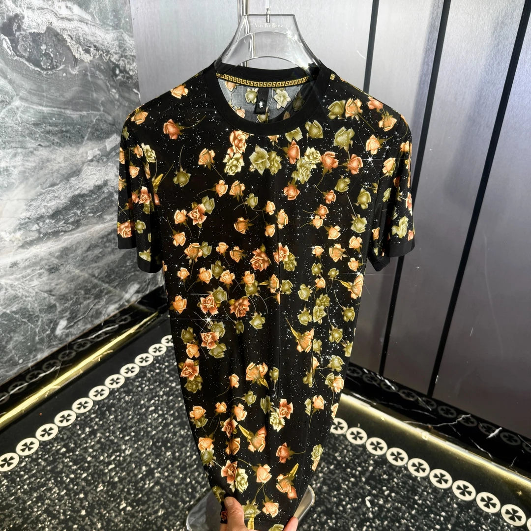 Golden Rose Rhinestone T-Shirt