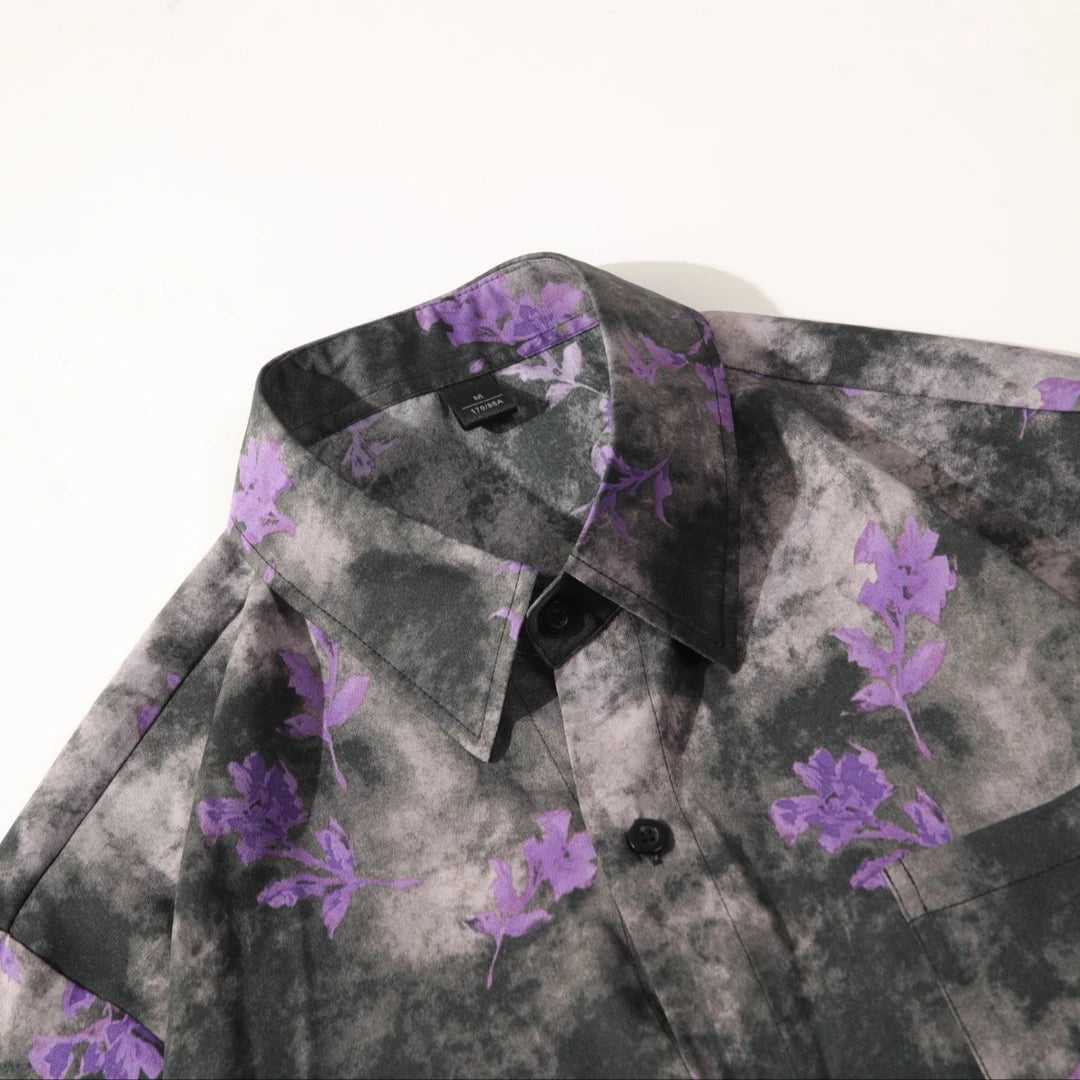 Purple Floral Print Shirt