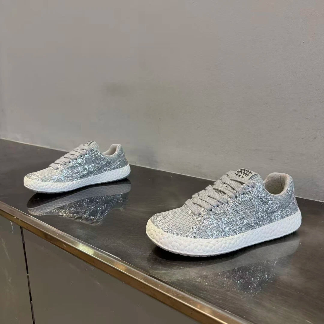 Glitter Knit Casual Sneakers