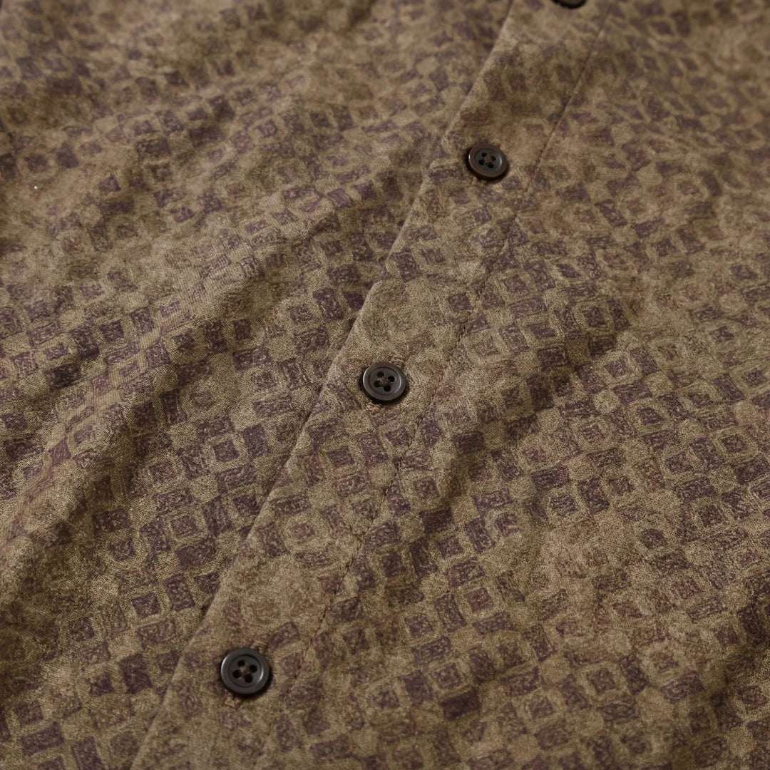 Luxury Brown Square Pattern Shirt