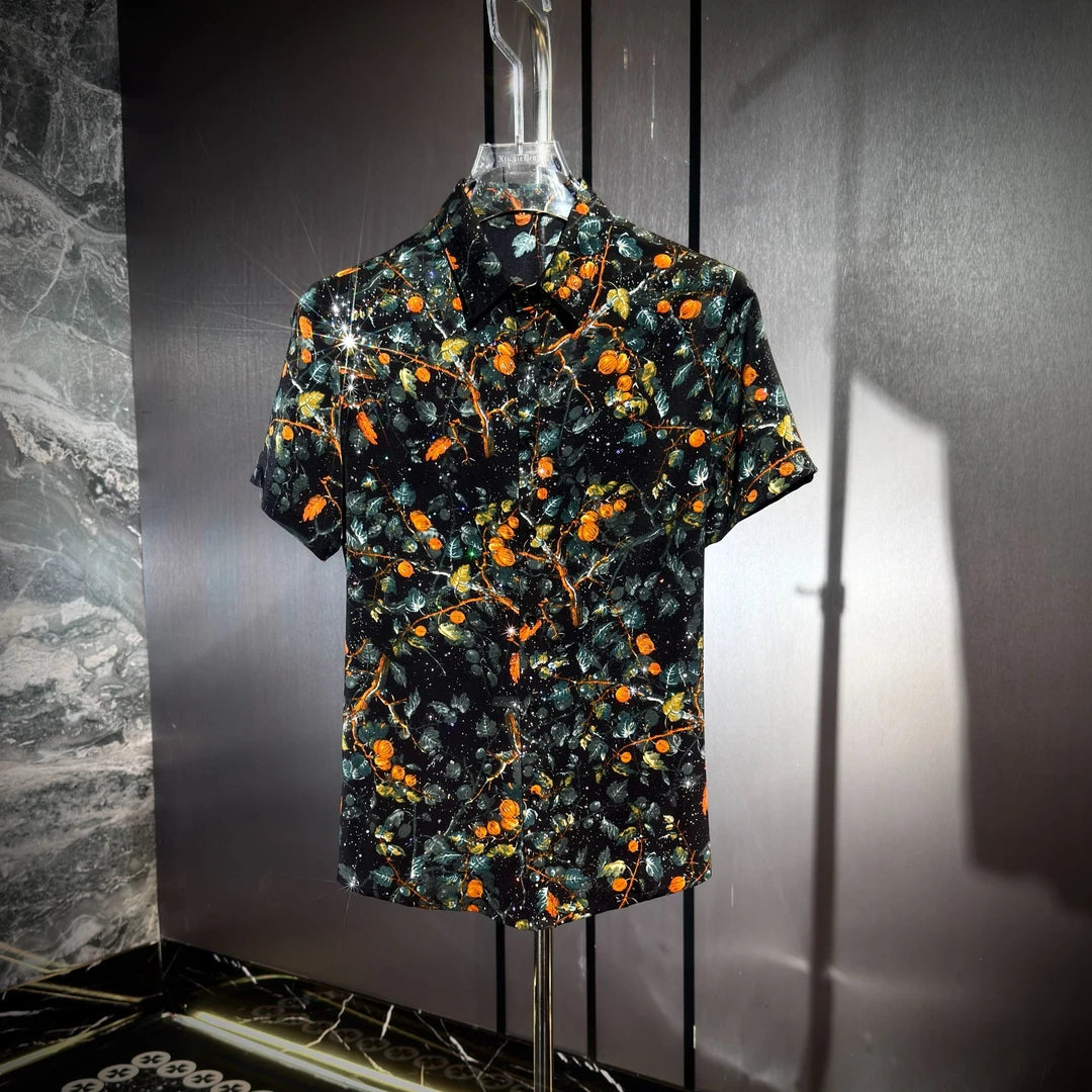 Orange Tree Rhinestone Shirt