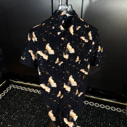 Golden Rhinestone Butterfly Shirt