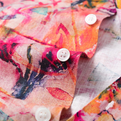 Branch Red Flower Print Shirt