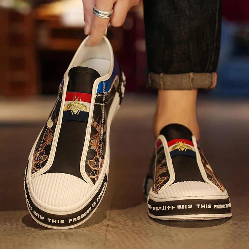 Luxury Bee Accent Casual Sneakers