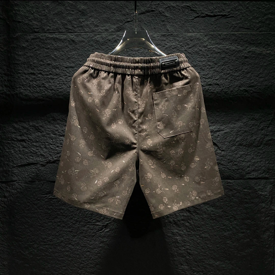Floral Print Rhinestone Shorts