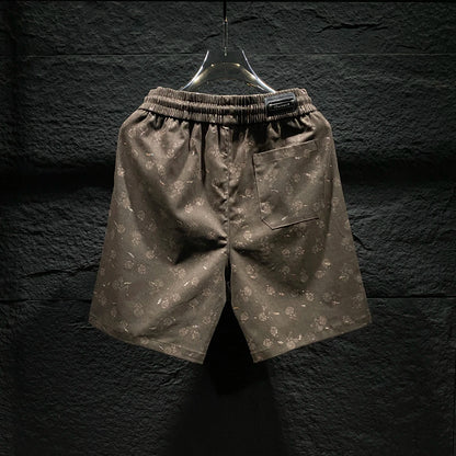 Floral Print Rhinestone Shorts