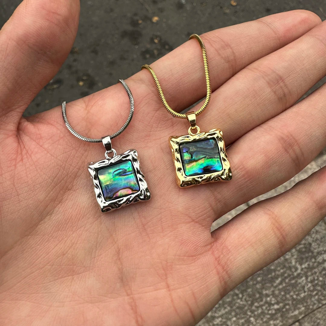 Natural Abalone Shell Inlaid Pendant