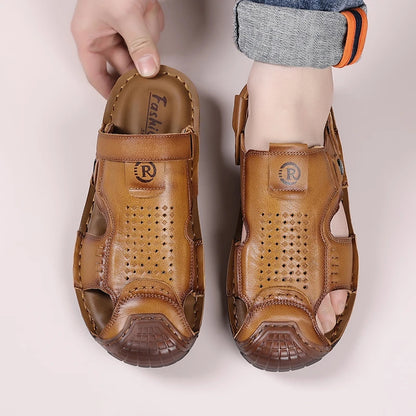Leather Closed Toe Sandals