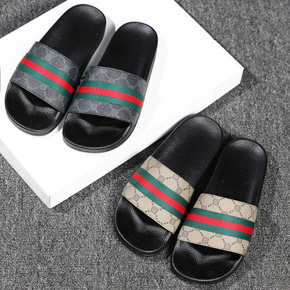 Red and Green Striped Slides
