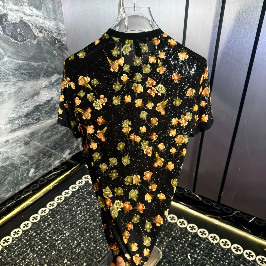 Golden Rose Rhinestone T-Shirt